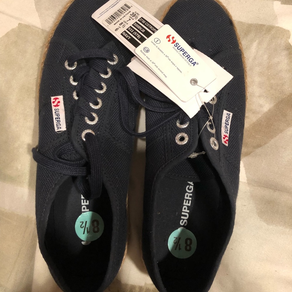 Navy blue Superga espadrille sneakers